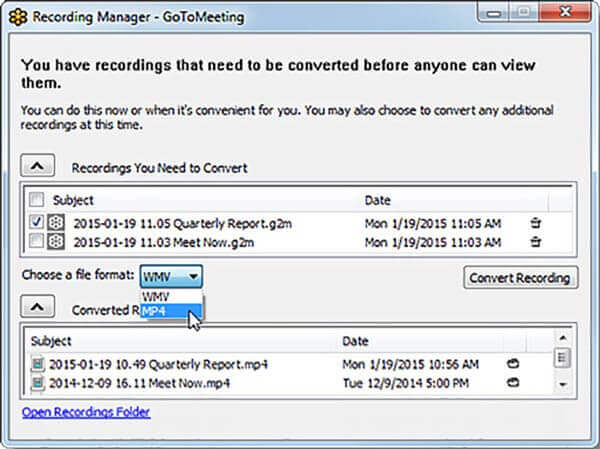 Gotomeeting Recording Manager