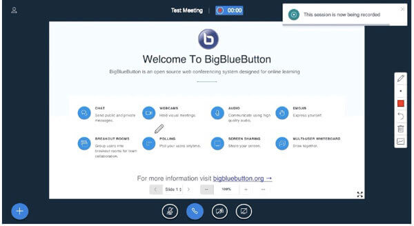 Record a session on bigbluebutton