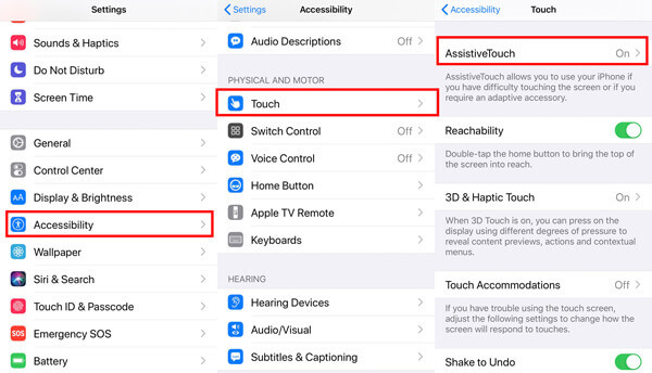 Enable AssistiveTouch iPhone