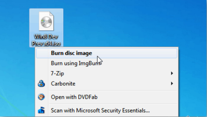 Burn Disc Image Windows 7