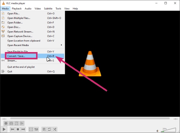 Convert and Dave Button in VLC