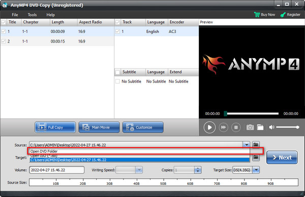 AnyMP4 DVD Copy Load Disc