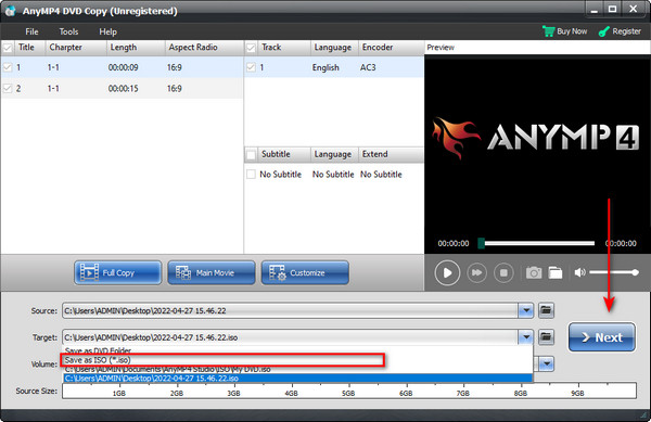 AnyMP4 DVD Copy Save as ISO