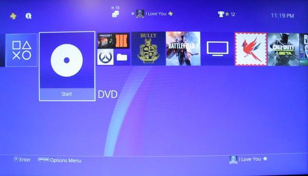 Play dvd on ps4