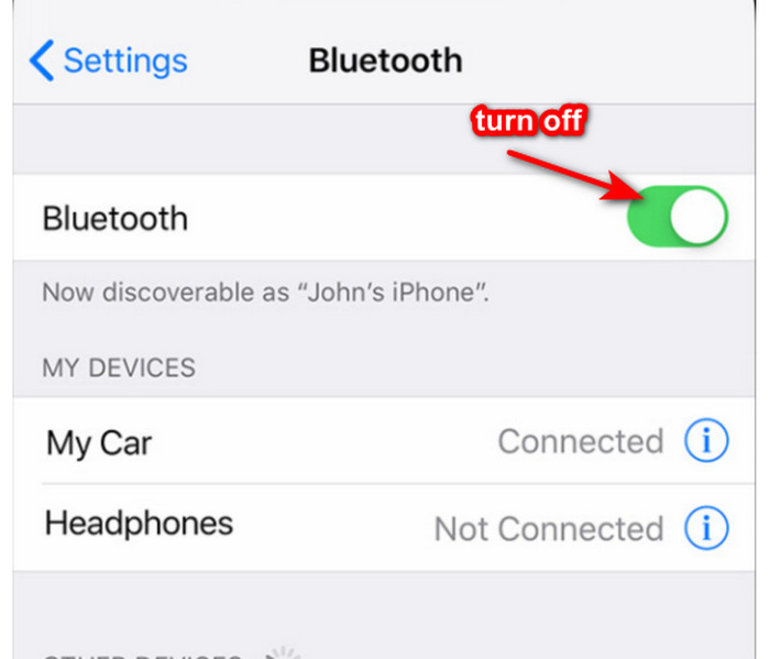 Disconnect Bluetooth
