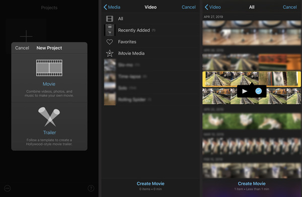 Merge Videos on iPhone Free with iMovie