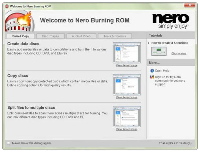 Nero Burning ROM -liitäntä