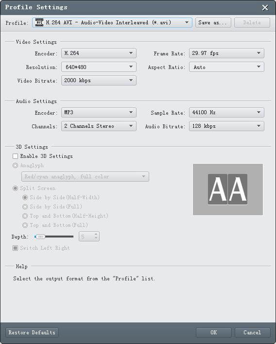 Profile Settings