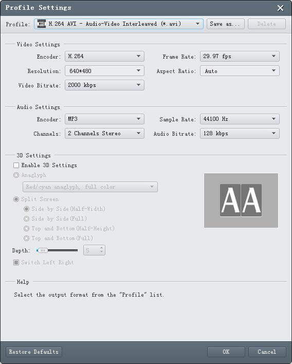Profile Settings