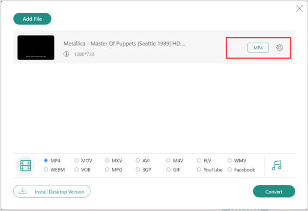 Online converteren naar MP4