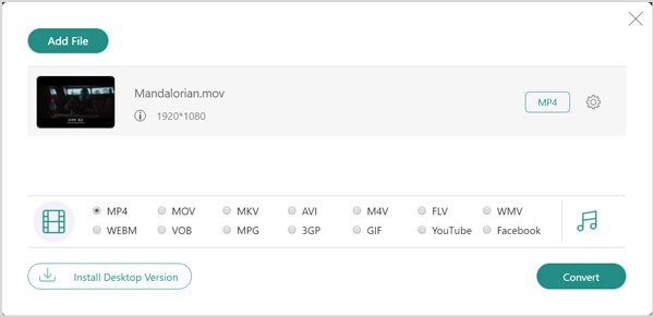 Бесплатная конвертация Quicktime MOV в MP4 онлайн