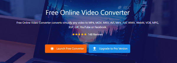 Open Free Online Video Convertrt page
