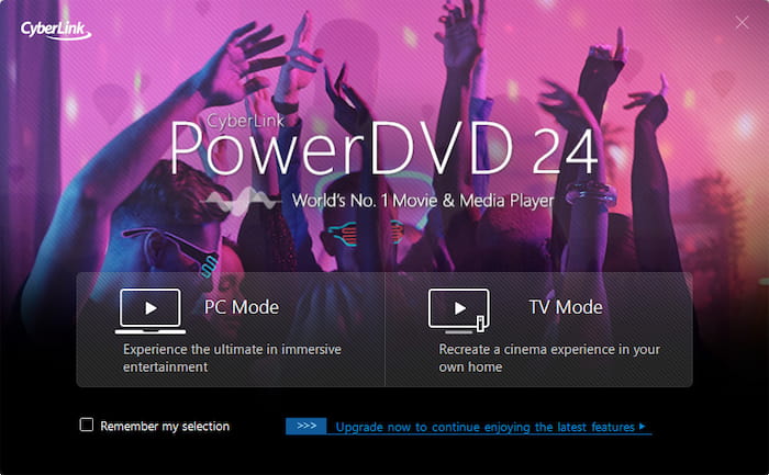 Powerdvd-modus kiezen