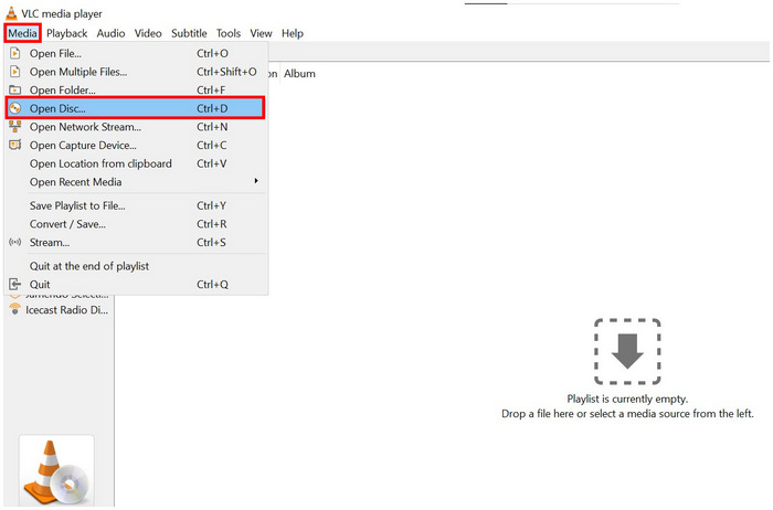 VLC Media Open Disc