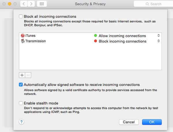 Ajustar la configuración del firewall