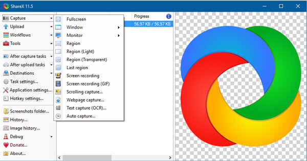 Snagit Alternativní sdílení-x