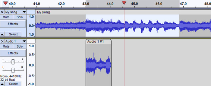 Audacity Record op een tracktrack