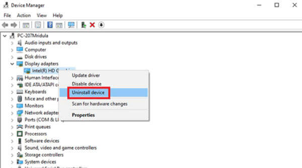 Desinstalar el adaptador