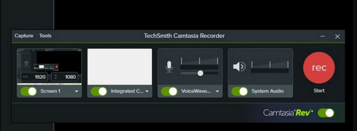 Funkcja nagrywania w rejestratorze Camstasia