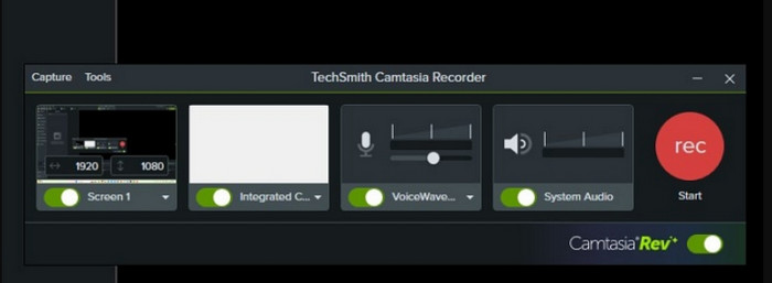 Camstasia Recorder Opnamefunctie