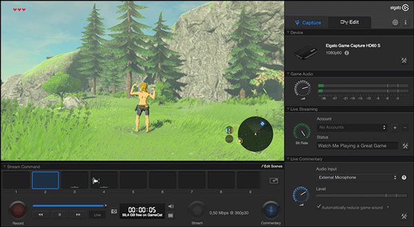 Registra il gameplay del cambio con la scheda di acquisizione