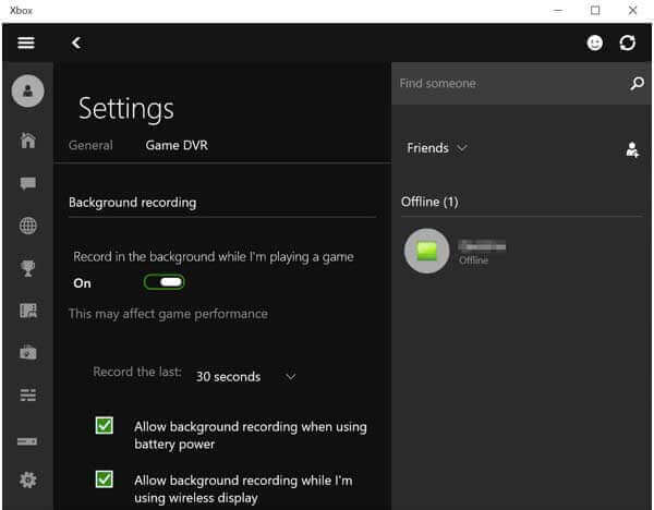 Impostazioni XBOX
