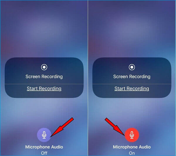 Turn on screen recording microphone