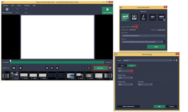 Seleziona MP4 Audio Codec