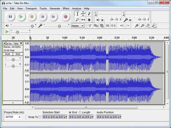 Captura de pantalla de Audacity