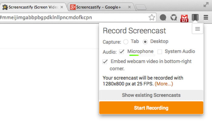 Screencastify Chrome Extension MP4-inspelare