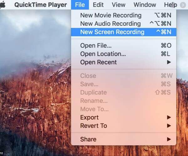 Quicktime новая запись экрана
