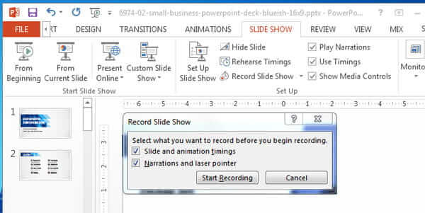 Registrazione di presentazione in PowerPoint