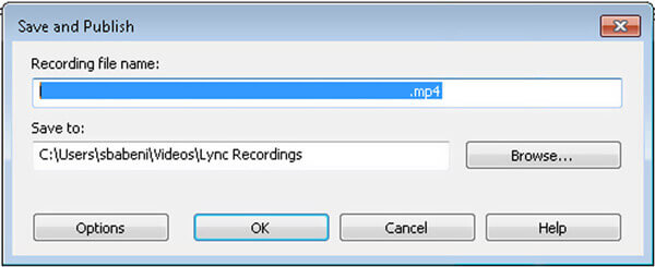 Сохранить запись собрания Lync