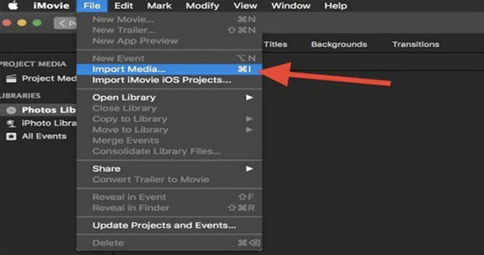 iMovie Importa file multimediali Registra audio iMovie