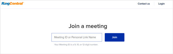 Unirse a la reunión de Ringcentral manualmente