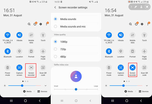 Open geheime schermrecorder android