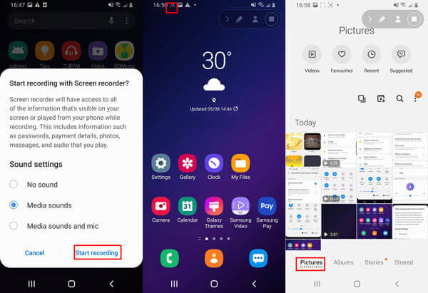 Nagraj ekran na Samsungu