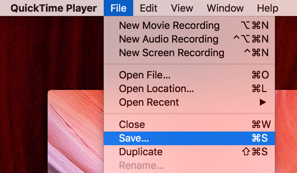 Uložit QuickTime Screen Recording