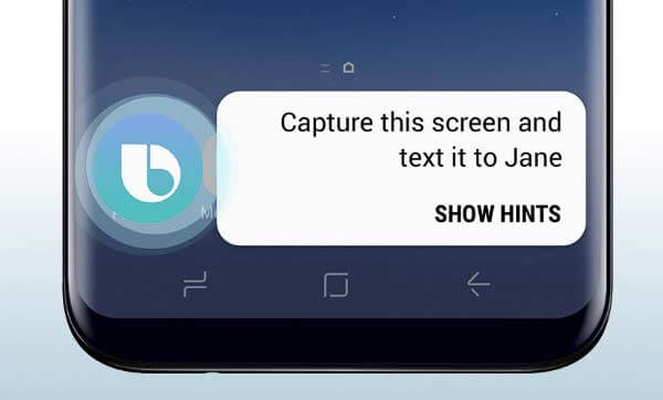 Captura de pantalla con Bixby Voice
