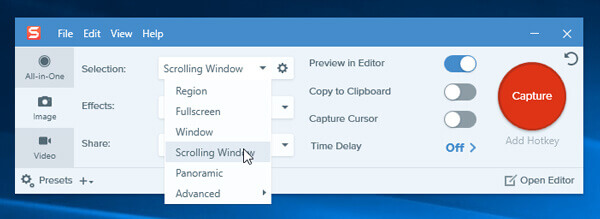 Nehmen Sie Scrolling Screenshot Snagit