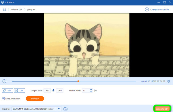 Luo GIF-tallennusvideo