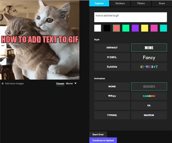 Giphy Přidat text