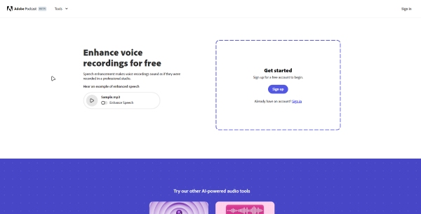 Adobe Podcast Speech Enhancer en ligne