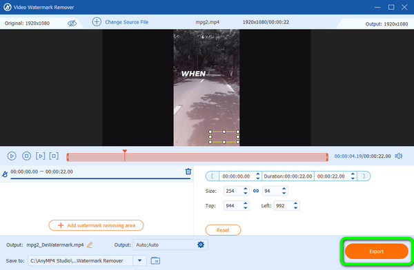 Export Button Video Save