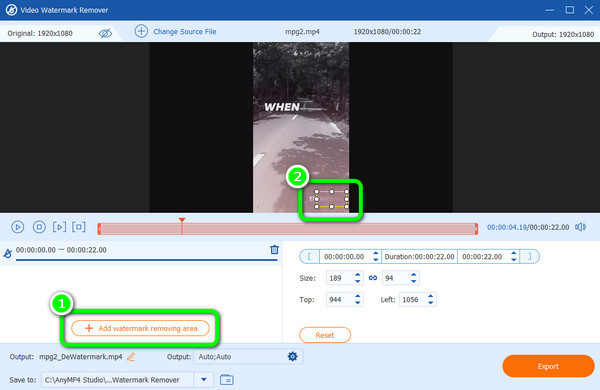 Watermark Removing area Watermark Cover
