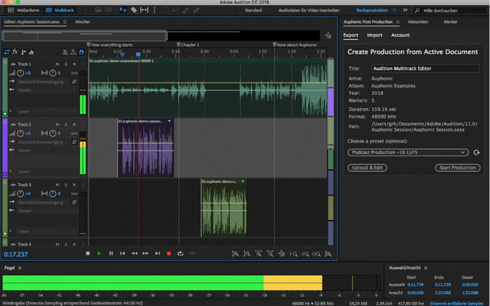 Adobe Audition Audacity zum alternativen Mac