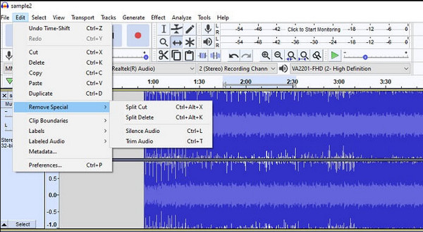 Mejorador de audio Audacity