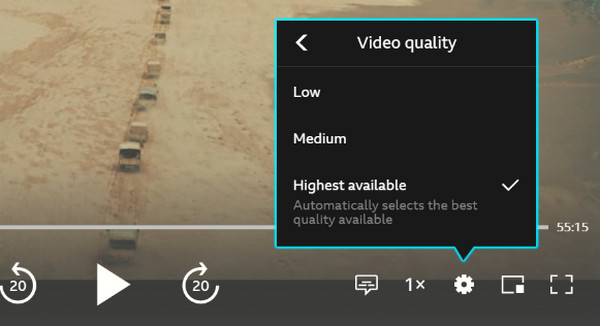 BBC iPlayer-Videoqualität