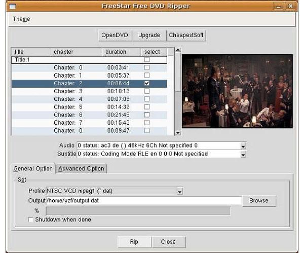 Extractor de DVD gratuito Freestar