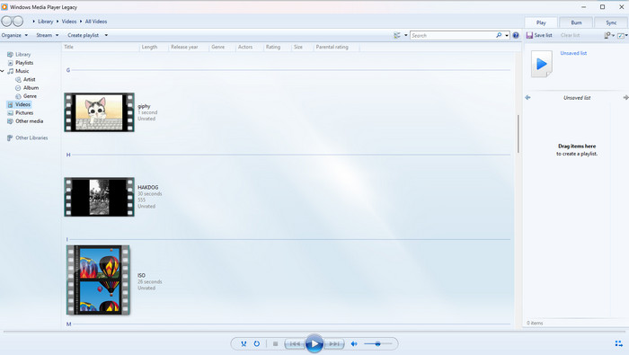 Windows Media Player GIF プレーヤー